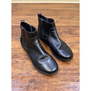 TAOS Select Black Leather Ankle Booties, Double Zip, Sz 10
